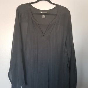 Lane Bryant Black Crepe Blouse Hi/Lo hem 26/28